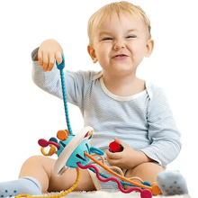 BABYSENSE Sensory Pull Toy – Teether and Motor Skills Toy (6–18 months)