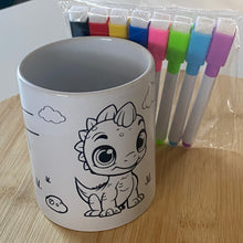 COLOR ME MUGS + 8 Colored Erasable Magnetic Pens Set
