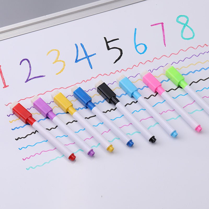 8 Magnetische Whiteboardstiften Met Gum – Fijne Punt, Uitwisbaar, Kleurrijk – Ideaal Voor School, Thuis & Kantoor