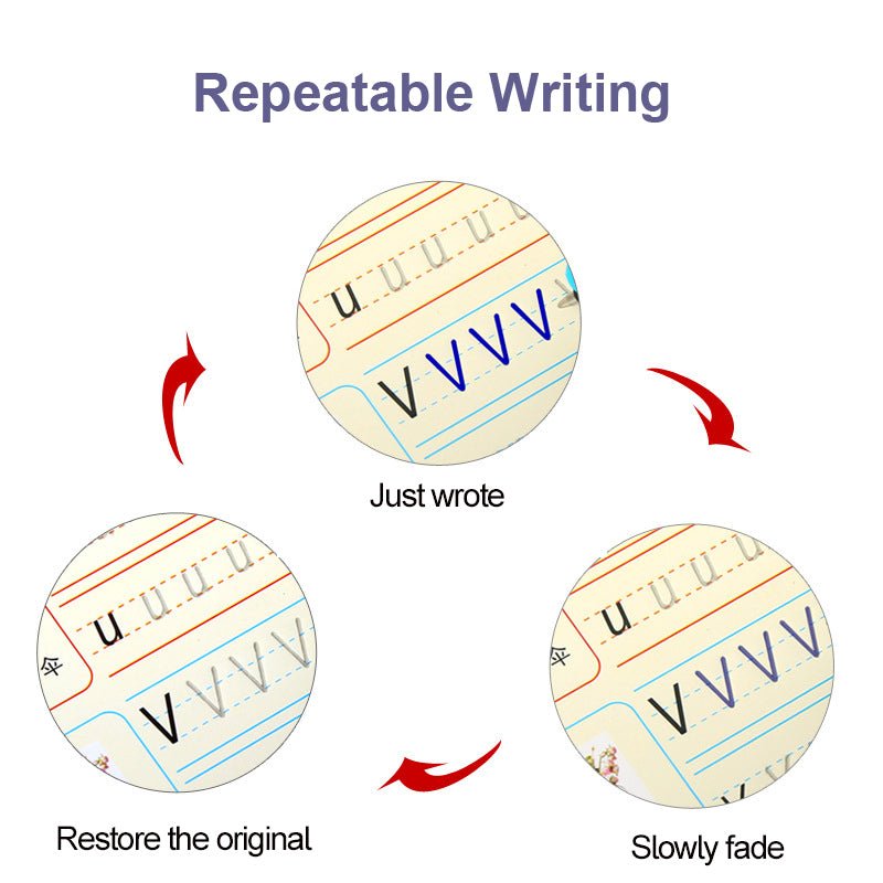 Reusable Writing Groove Practice Copybook for Kids Ages 3+